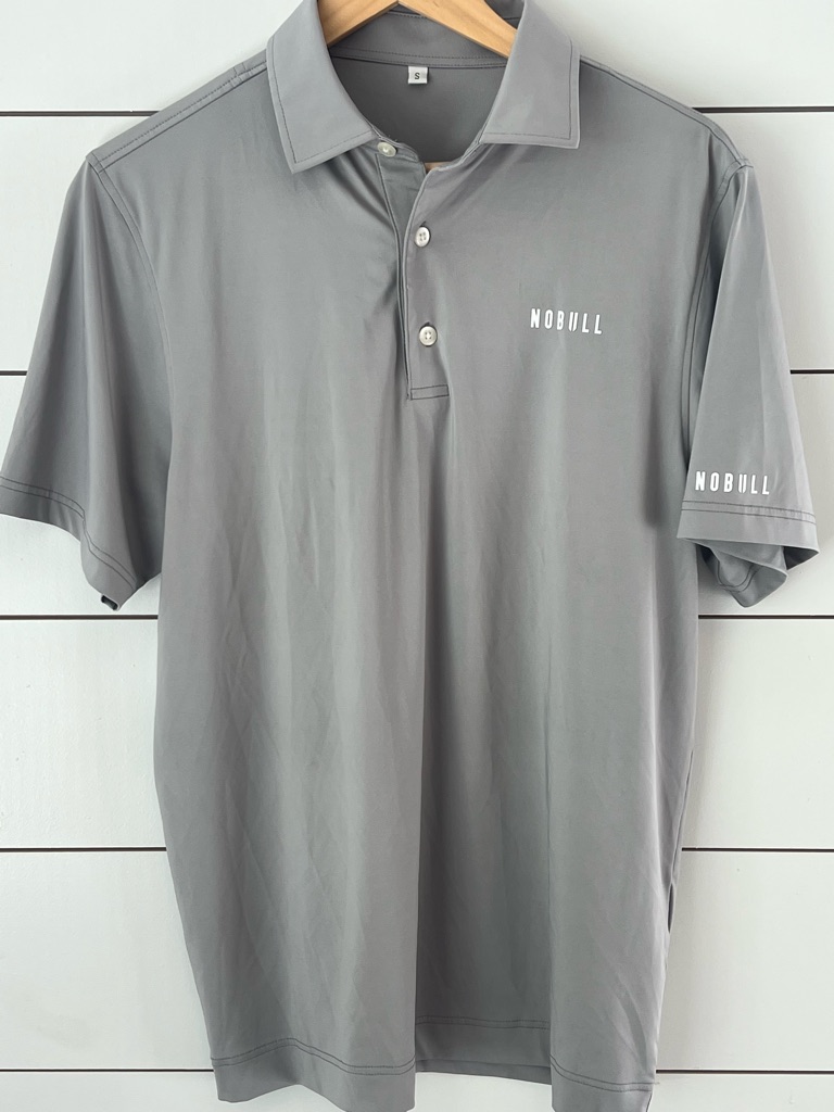 Nobull Men's Light Grey Athletic Polo Shirt